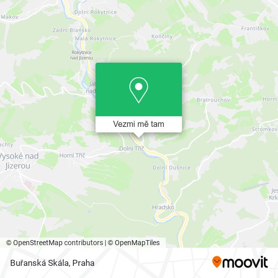 Buřanská Skála mapa