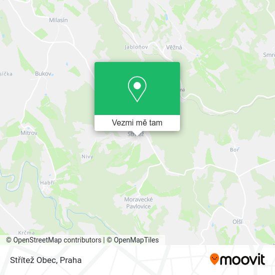 Střítež Obec mapa