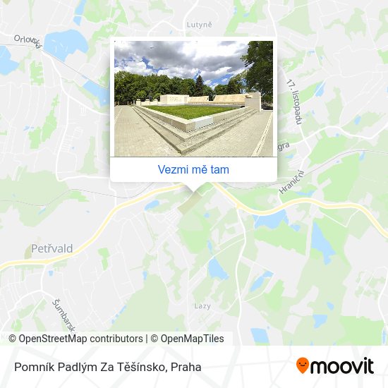 Pomník Padlým Za Těšínsko mapa