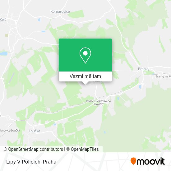 Lípy V Policích mapa