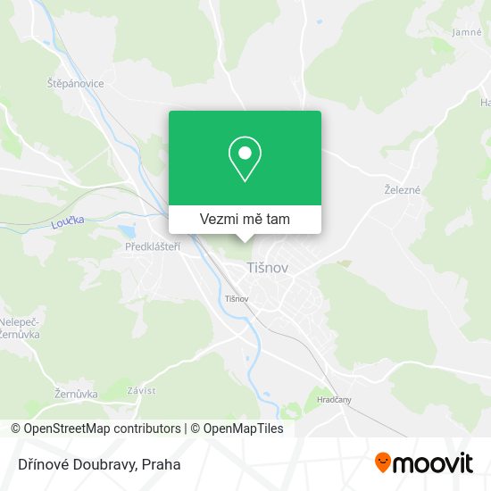 Dřínové Doubravy mapa