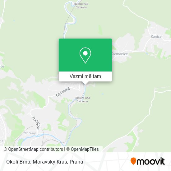 Okolí Brna, Moravský Kras mapa