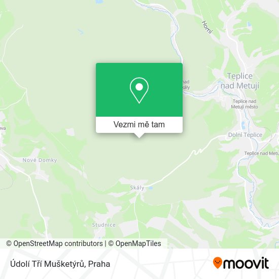 Údolí Tří Mušketýrů mapa