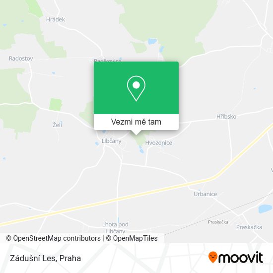Zádušní Les mapa