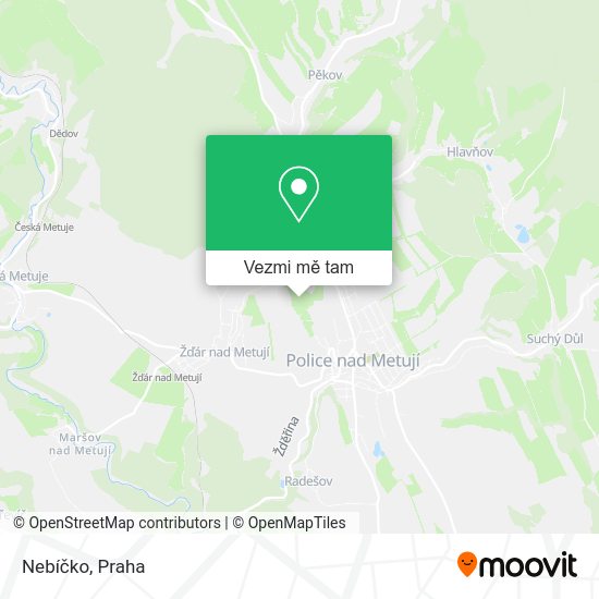 Nebíčko mapa