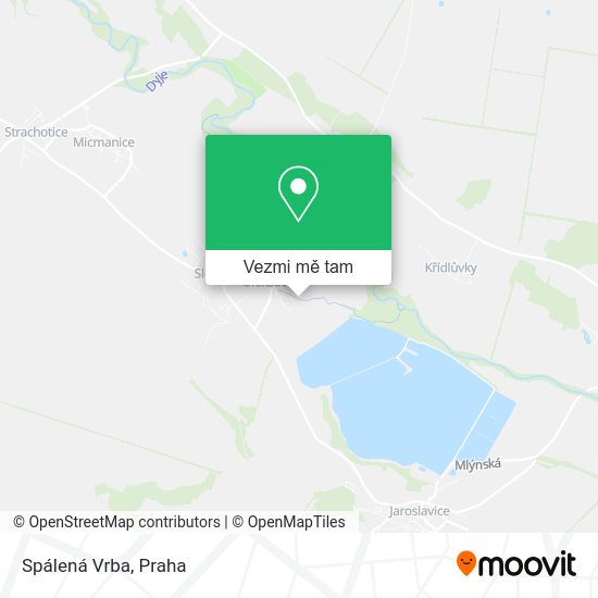 Spálená Vrba mapa