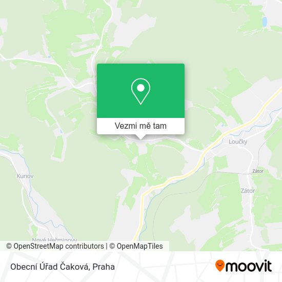 Obecní Úřad Čaková mapa