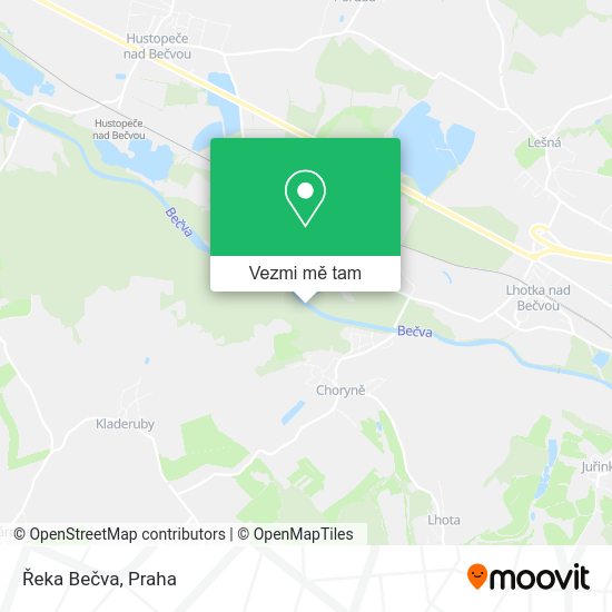 Řeka Bečva mapa