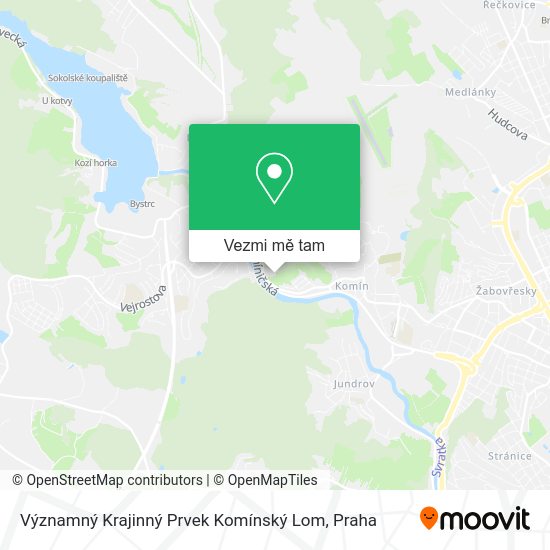 Významný Krajinný Prvek Komínský Lom mapa