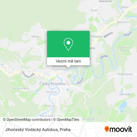 Jihočeský Vodácký Autobus mapa