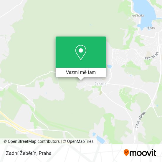 Zadní Žebětín mapa