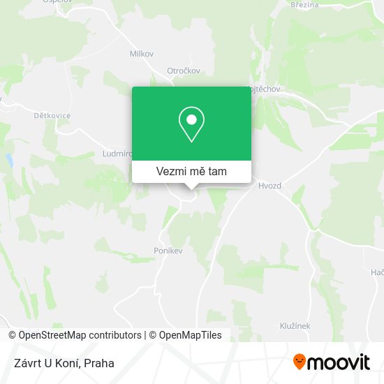 Závrt U Koní mapa