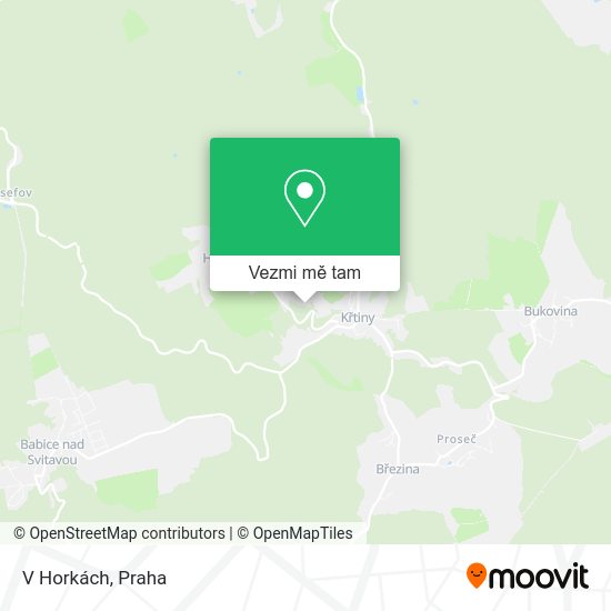 V Horkách mapa