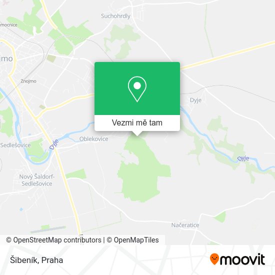 Šibeník mapa