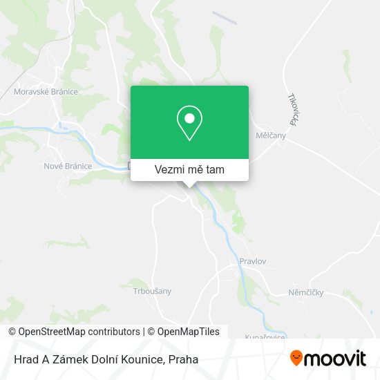 Hrad A Zámek Dolní Kounice mapa