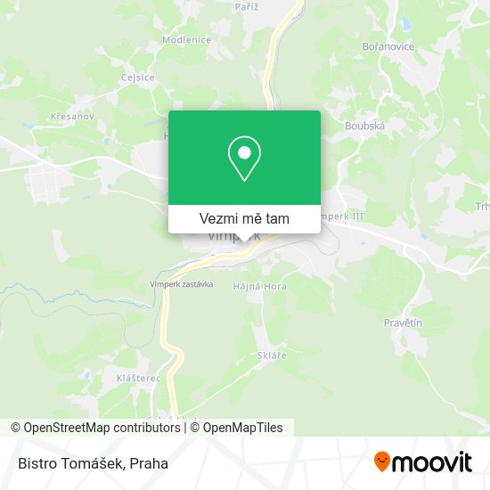 Bistro Tomášek mapa