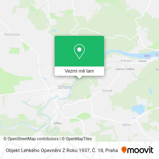Objekt Lehkého Opevnění Z Roku 1937, Č. 18 mapa