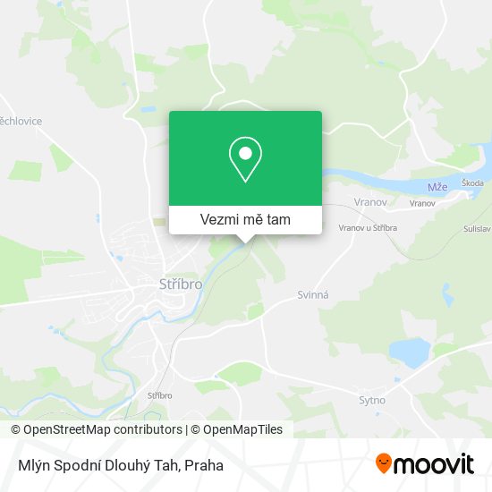 Mlýn Spodní Dlouhý Tah mapa