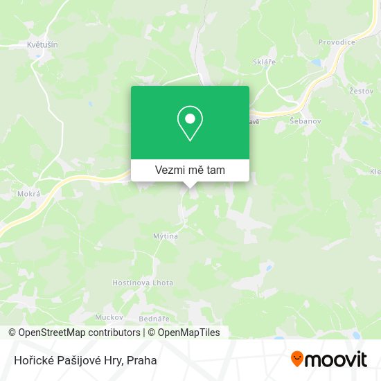 Hořické Pašijové Hry mapa