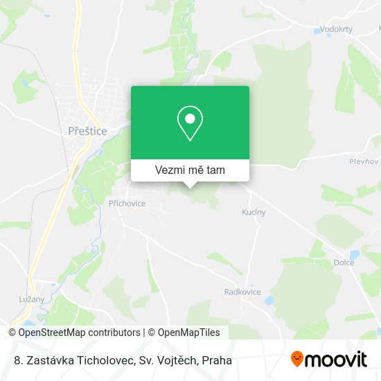 8. Zastávka Ticholovec, Sv. Vojtěch mapa