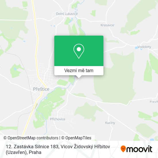 12. Zastávka Silnice 183, Vícov Židovský Hřbitov (Uzavřen) mapa