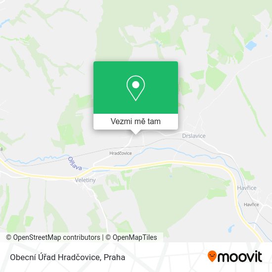 Obecní Úřad Hradčovice mapa