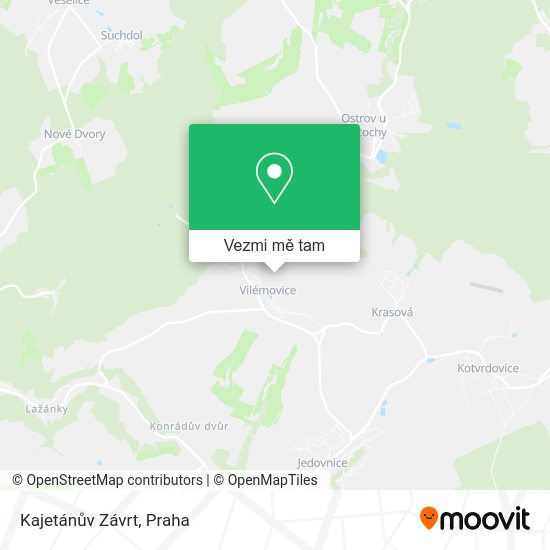 Kajetánův Závrt mapa