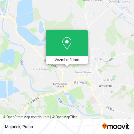 Majaček mapa