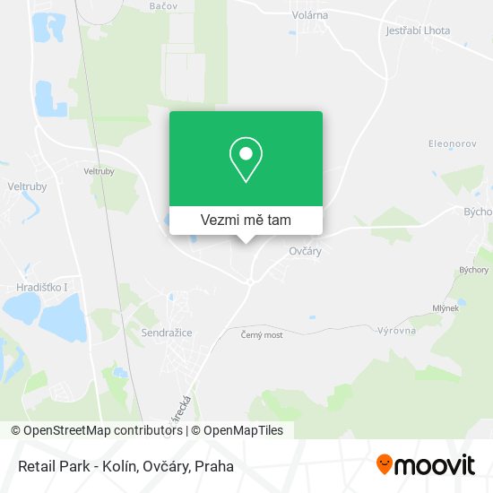 Retail Park - Kolín, Ovčáry mapa