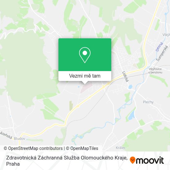 Zdravotnická Záchranná Služba Olomouckého Kraje mapa
