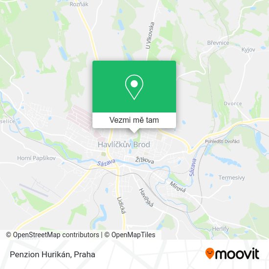 Penzion Hurikán mapa