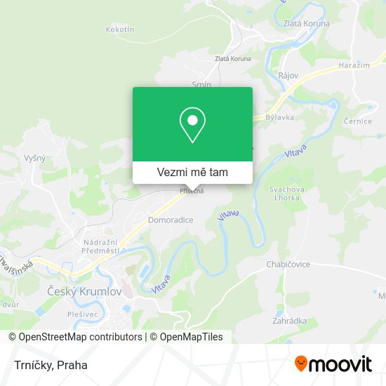 Trníčky mapa