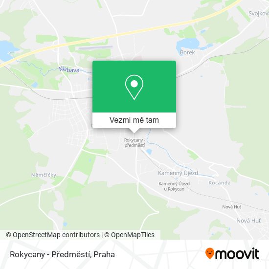 Rokycany - Předměstí mapa
