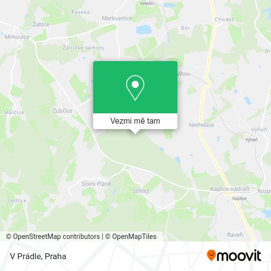 V Prádle mapa
