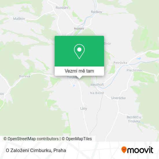 O Založení Cimburku mapa