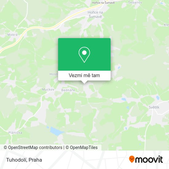 Tuhodolí mapa