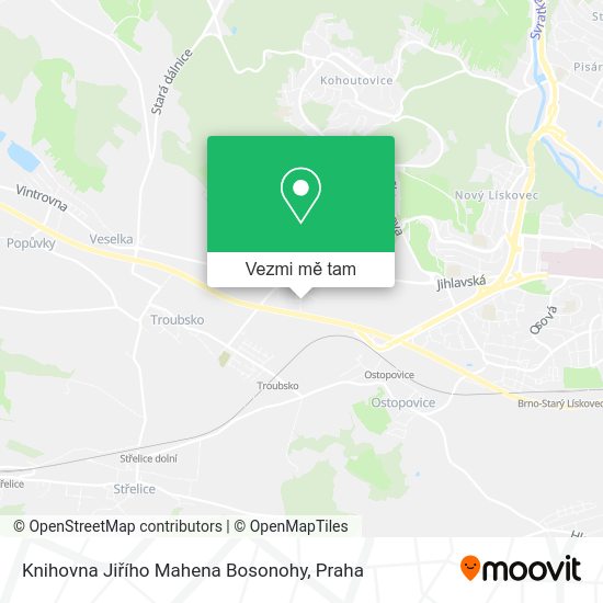 Knihovna Jiřího Mahena Bosonohy mapa