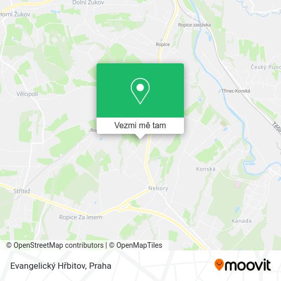 Evangelický Hřbitov mapa