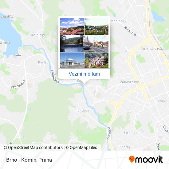 Brno - Komín mapa