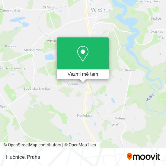Hučnice mapa