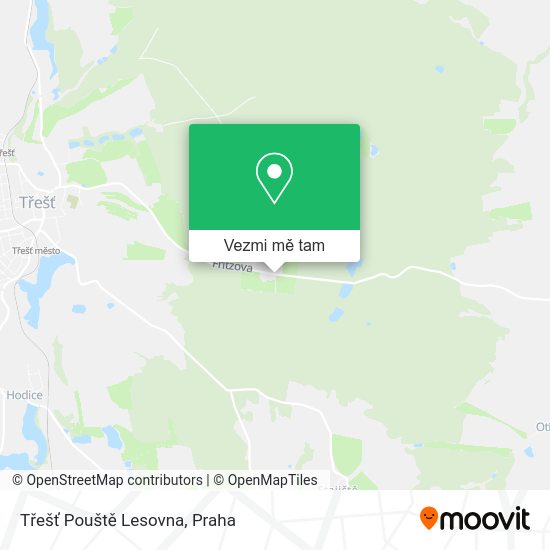 Třešť Pouště Lesovna mapa