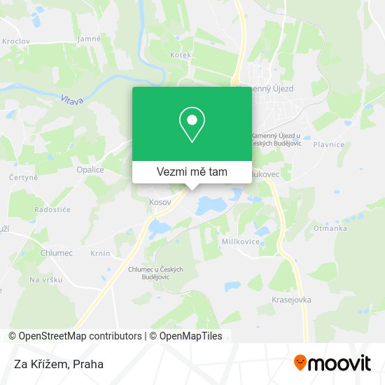 Za Křížem mapa