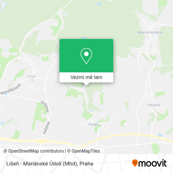 Líšeň - Mariánské Údolí (Mhd) mapa