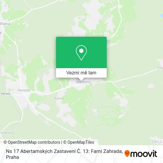 Ns 17 Abertamských Zastavení Č. 13: Farní Zahrada mapa