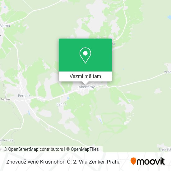 Znovuoživené Krušnohoří Č. 2: Vila Zenker mapa