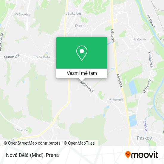 Nová Bělá (Mhd) mapa