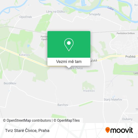 Tvrz Staré Čívice mapa