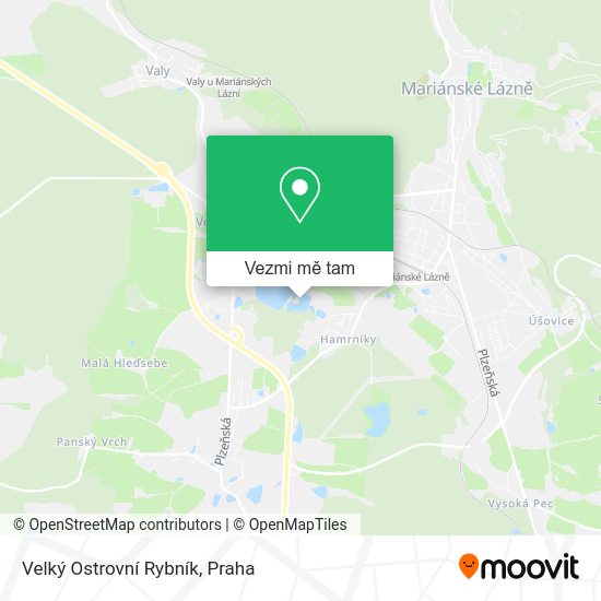 Velký Ostrovní Rybník mapa
