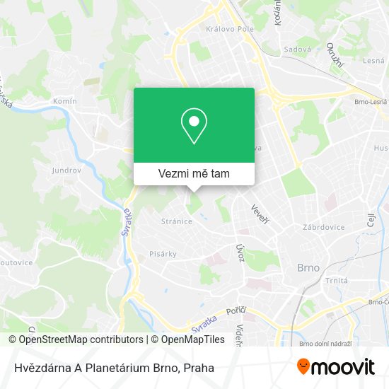 Hvězdárna A Planetárium Brno mapa