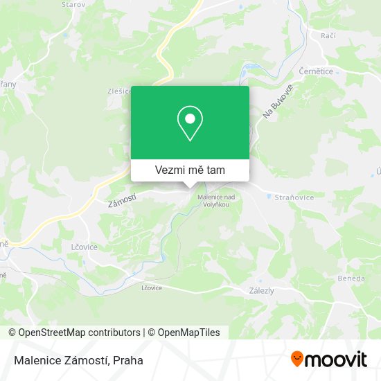Malenice Zámostí mapa